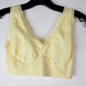 Rhonda Shear Seamless Original Ahh Comfort Bra New NWOT Small Wireless Yellow